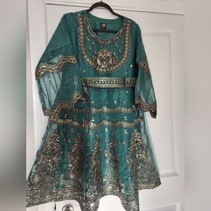 Heavy embroidery 3 piece suit